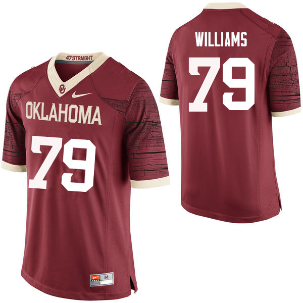 Men Oklahoma Sooners #79 Daryl Williams College Football Jerseys Limited-Crimson